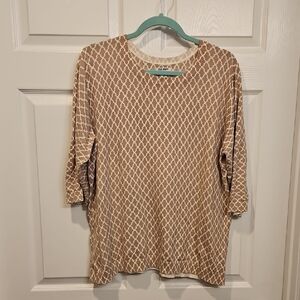 Old Navy Tan Geometric Long Sleeve Top